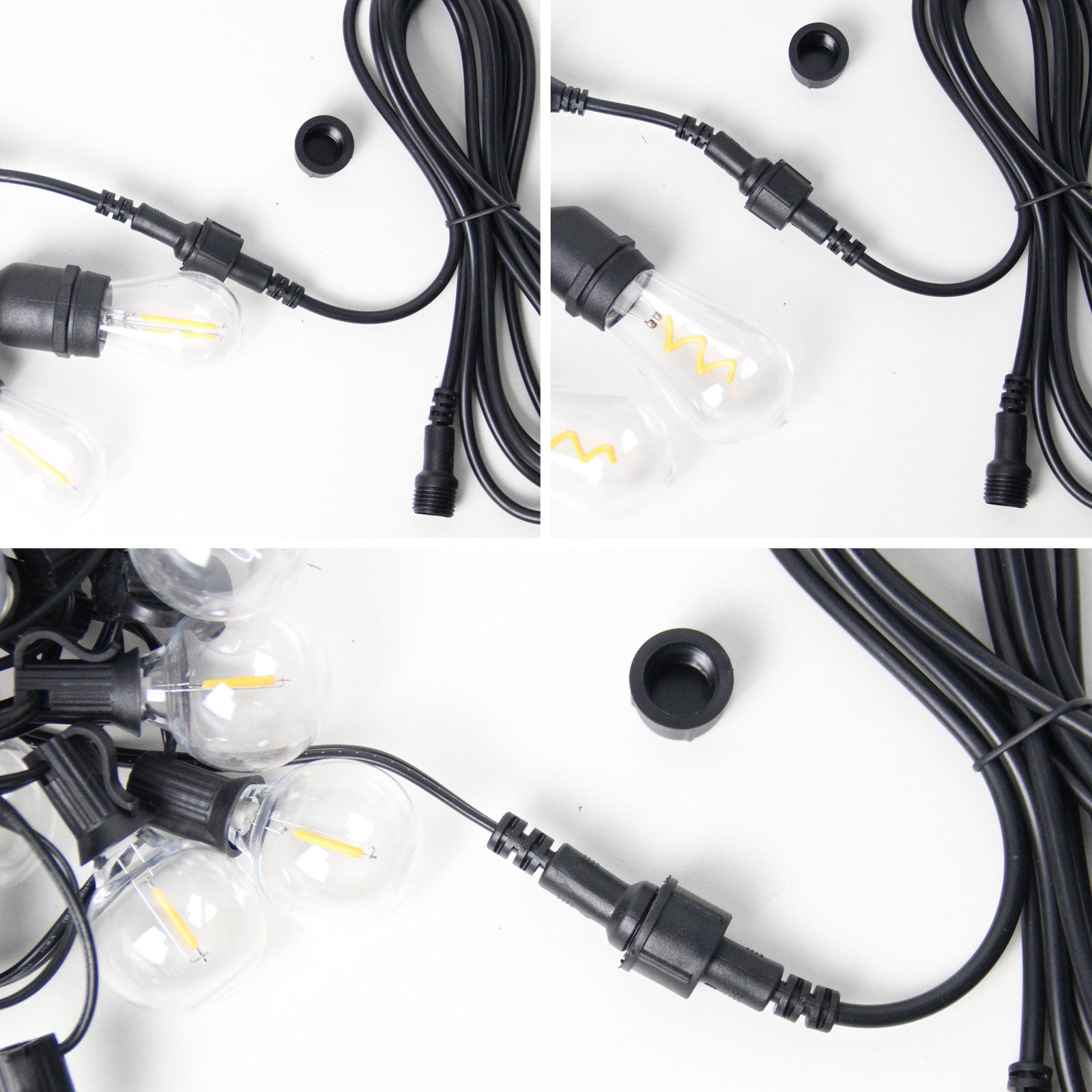 Cable de extensión Brimax 3m 9.8Ft para las luces de cadena más pequeñas 2PIN 2×0.5mm² S14 & G40 & ST48 más nuevas