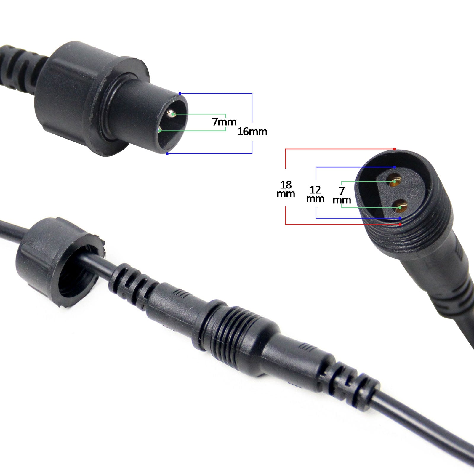 Cable de extensión Brimax 3m 9.8Ft para las luces de cadena más pequeñas 2PIN 2×0.5mm² S14 & G40 & ST48 más nuevas