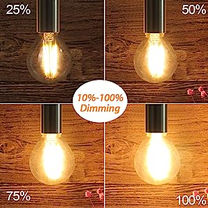 BRIMAX 120V 230V Clear Glass 4W G45 Dimmable E26 E27 LED Bulb 2700K (4Pack)