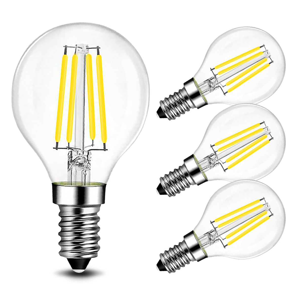 BRIMAX AC230 E27 G45 4W Dimmable LED Bulbs for Home Pack of 4