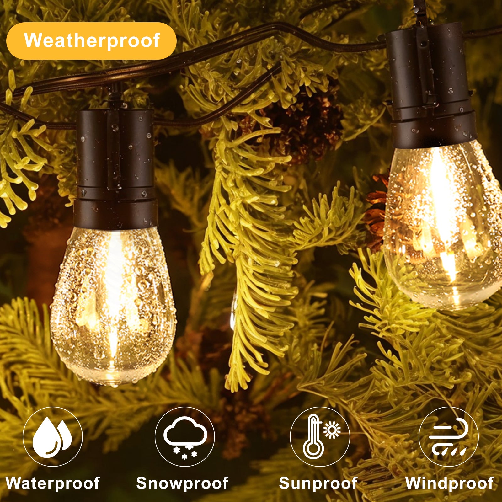 Brimax 2200K S14 E12 dimmable LED String Lights