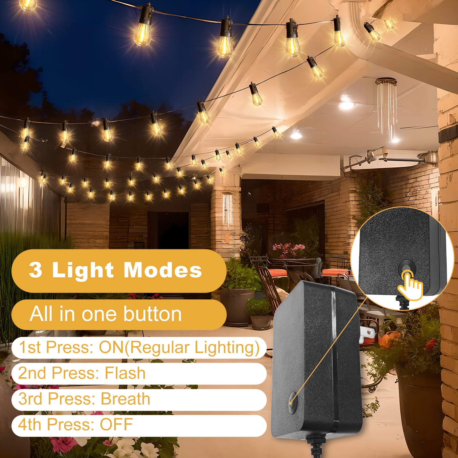 Brimax 2200K S14 E12 dimmable LED String Lights