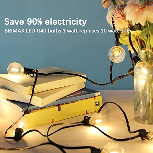 BRIMAX Clear Glass AC120V AC230V 1W G40 E12 LED Bulb 2200K 2700K (6Pack)