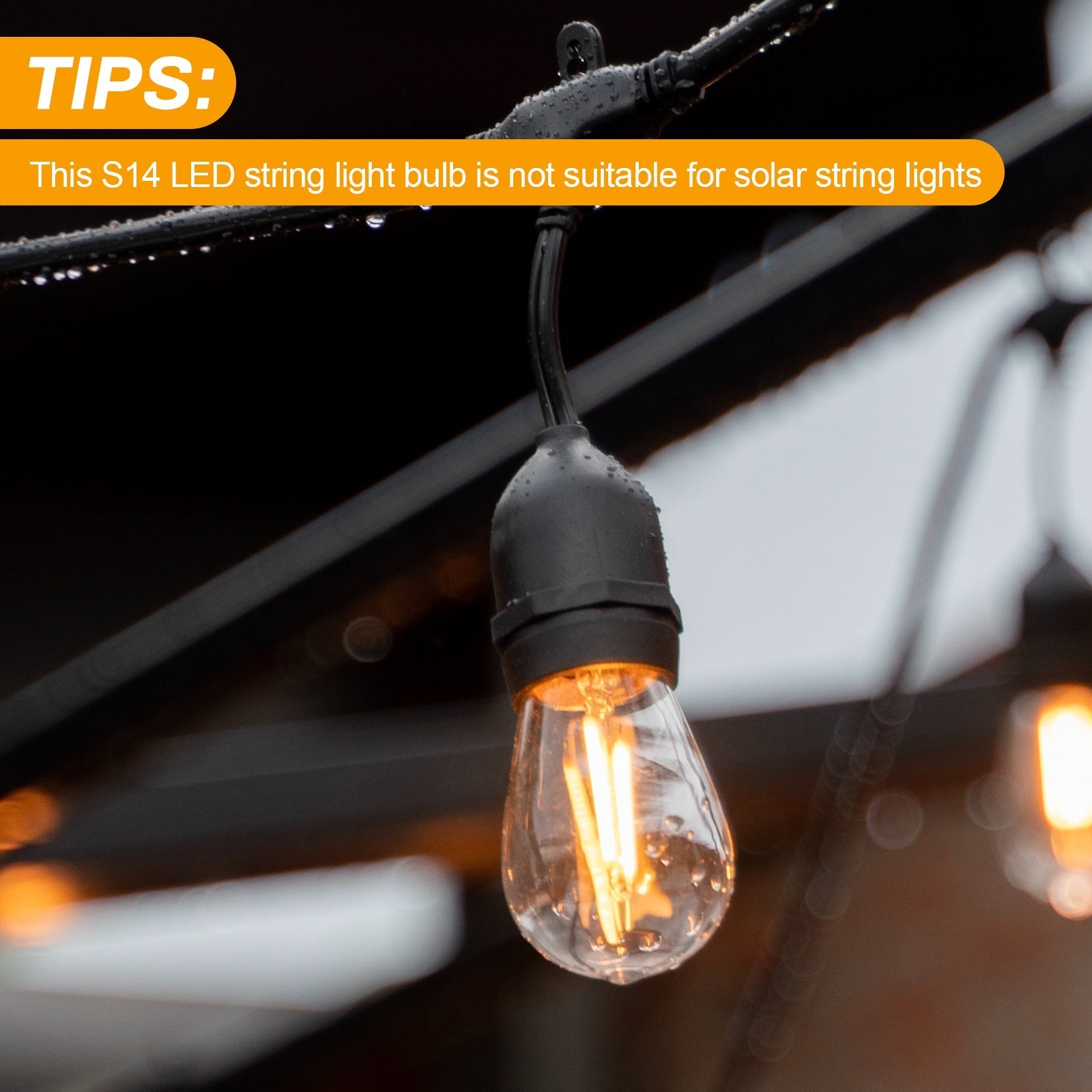 Dimmable Clear Plastic Shatterproof AC120V AC230V 2W S14 E26 E27 LED Bulb 2200K 2700K (25Pack)