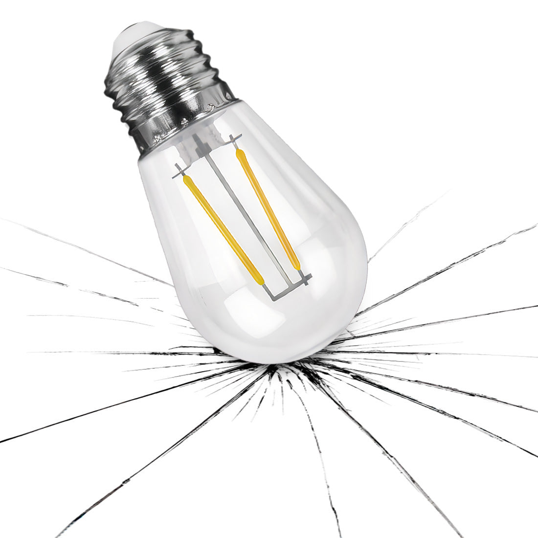 Dimmable Clear Plastic Shatterproof AC120V AC230V 2W S14 E26 E27 LED Bulb 2200K 2700K (25Pack)