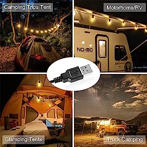 BRIMAX DC5V transparenter Kunststoff 10W S14 USB LED-Lichterkette 2700K dimmbar (1Pack)