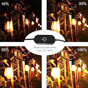BRIMAX DC5V transparenter Kunststoff 10W S14 USB LED-Lichterkette 2700K dimmbar (1Pack)