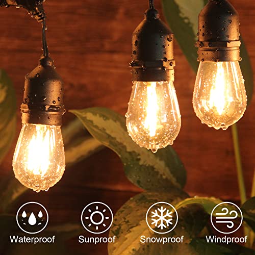 BRIMAX 120V Clear Plastic 48FT 30W S14 LED String Lights 2700K (1Pack)