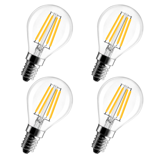 BRIMAX AC120V AC230V Clear Glass 4W G45 E12 E14 LED Bulb 2700K (4Pack)