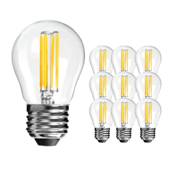 BRIMAX 120V 230V Clear Glass 4W G45 Dimmable E26 E27 LED Bulb 2700K (10Pack)