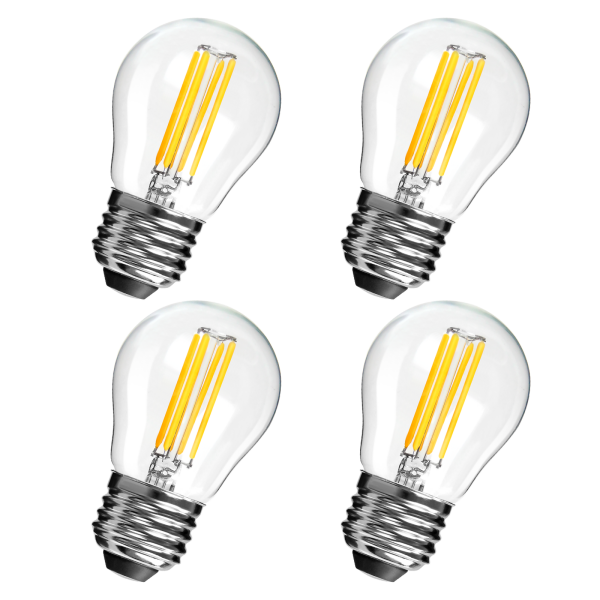 BRIMAX 120V 230V Clear Glass 4W G45 Dimmable E26 E27 LED Bulb 2700K (4Pack)