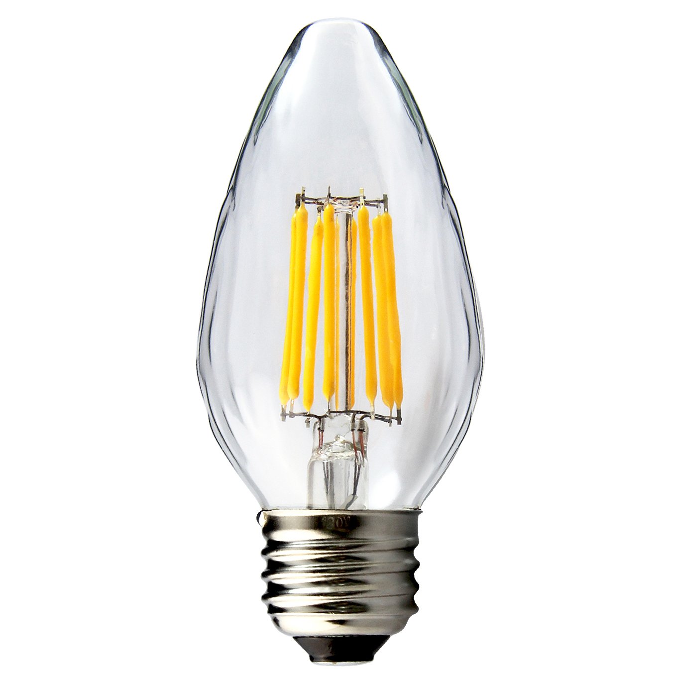 Brimax F15 E26 Medium Base Flame Wrinkle Glass LED Light Bulbs