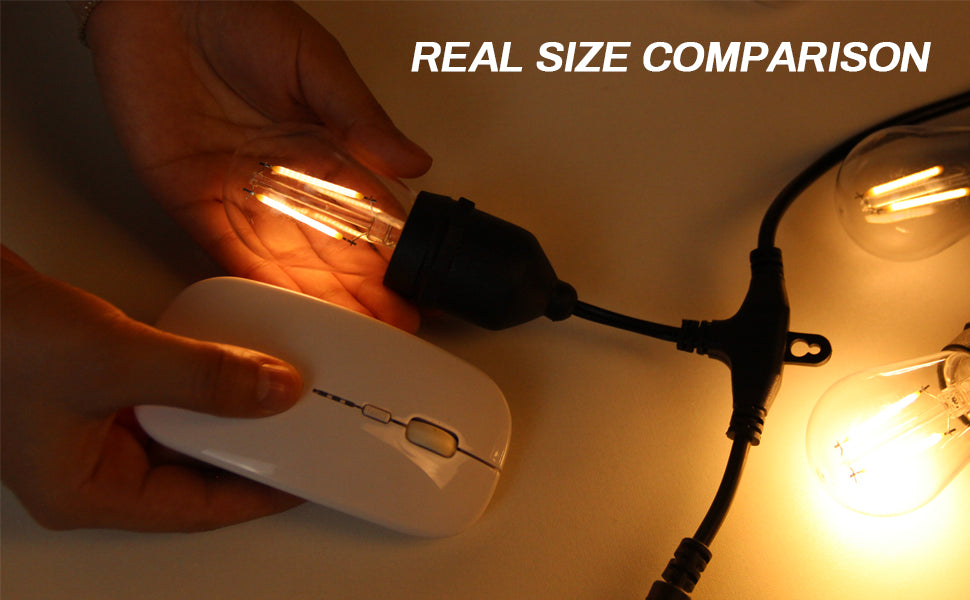 BRIMAX 120V Clear Plastic 48FT 30W S14 LED String Lights 2700K (1Pack)