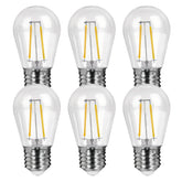 Dimmable Clear Plastic Shatterproof AC120V AC230V 2W S14 E26 E27 LED Bulb 2200K 2700K (6Pack)