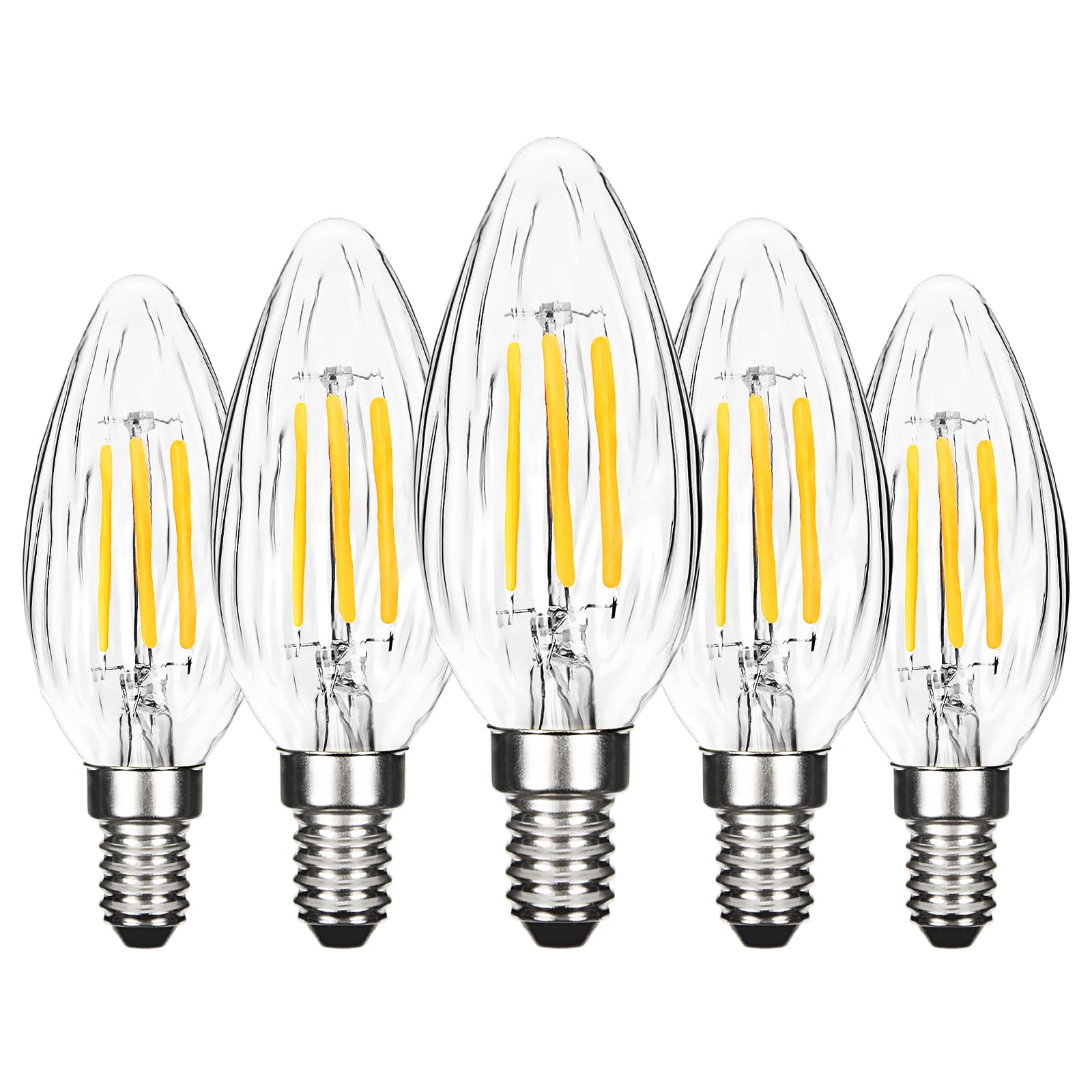 Brimax F15 E26 Medium Base Flame Wrinkle Glass LED Light Bulbs