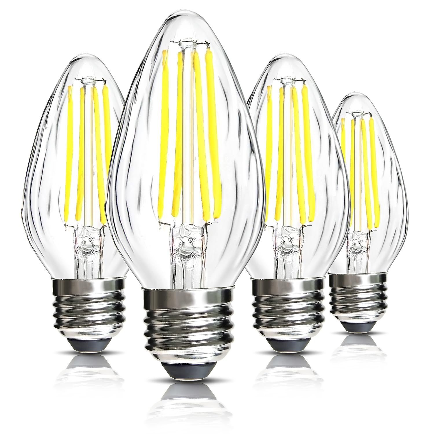 Brimax F15 E26 Medium Base Flame Wrinkle Glass LED Light Bulbs