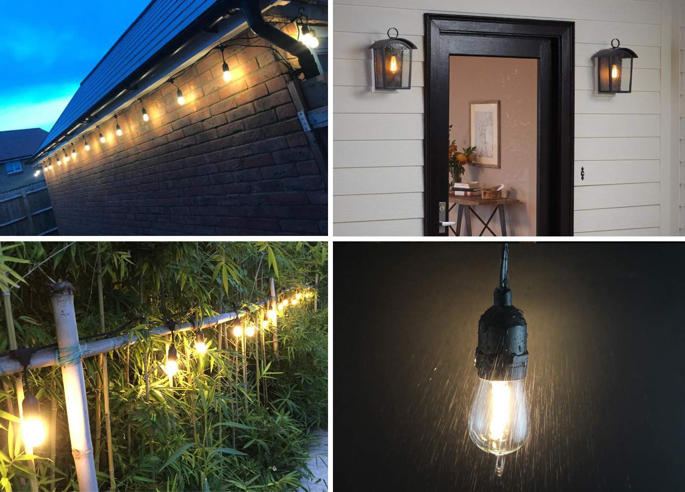 Brimax 120V 2700K E26 2W Shatterproof S14 Replacement Bulbs for Outdoor String Lights and Sputnik Chandelier