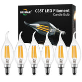Brimax Dimmable E12 C35T 2700K Soft Warm White  4W to Replace 25W/40W for Indoor Outdoor LED Light Bulbs
