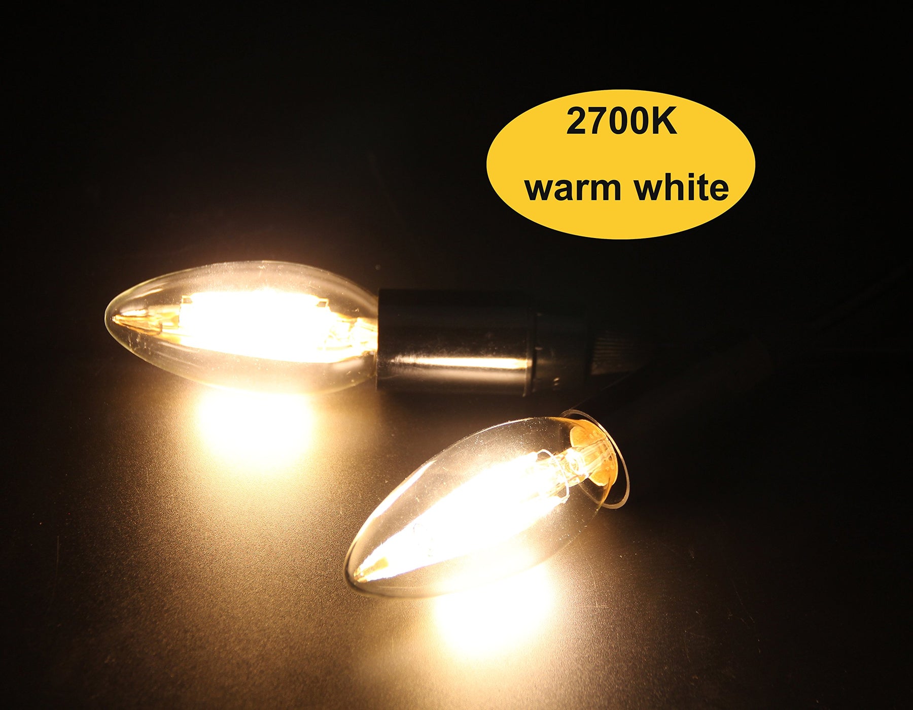BRIMAX 4W E12 Candelabra LED Bulbs Dimmable 40W Equivalent 2700K Warm Light C35 B11 Filament Design for Chandeliers, Fans & Wall Fixtures