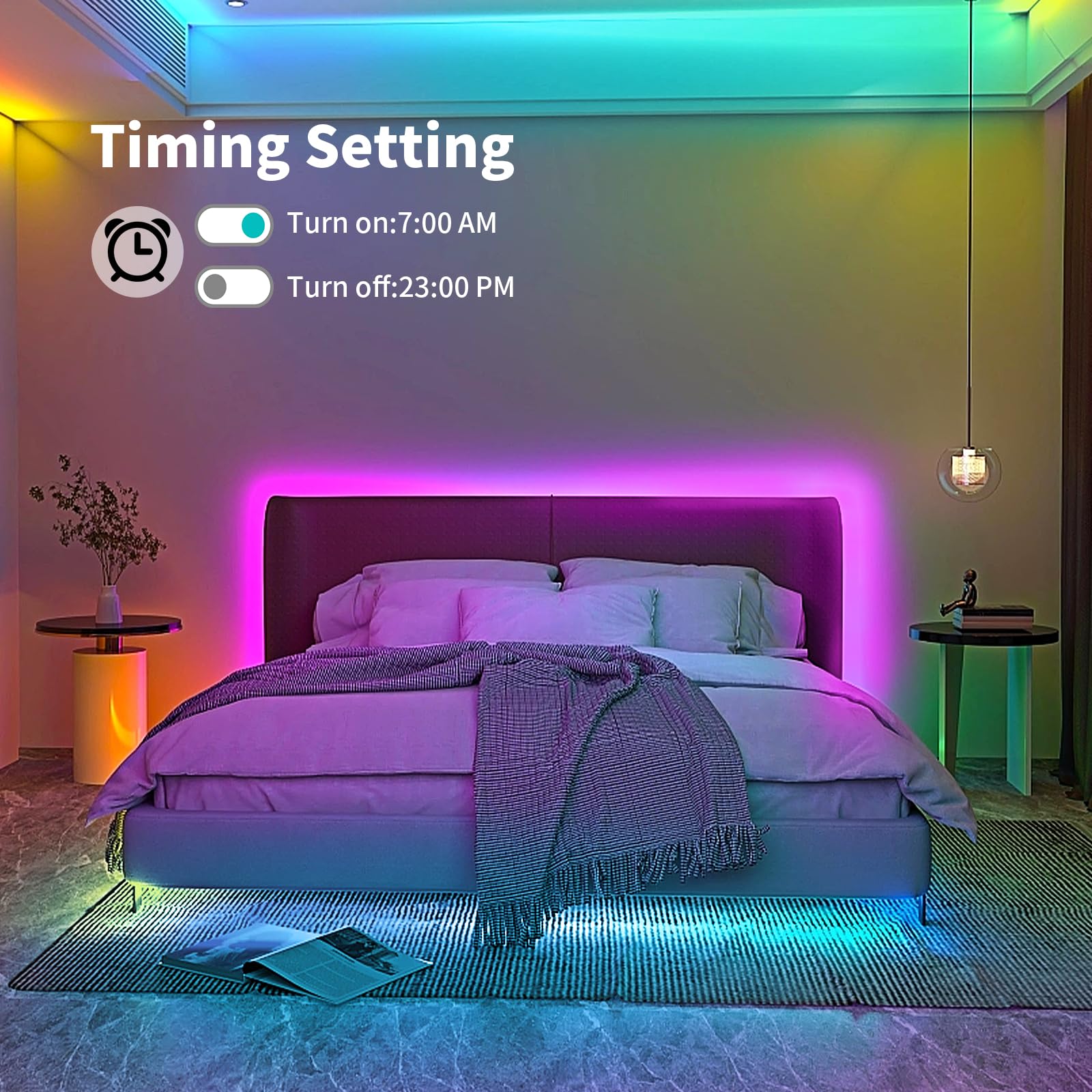 BRIMAX 50Ft Neon Rope Lights,24V Smart RGB LED Strip Lights,Works with Alexa,Multicolor,Music Sync,Dimmable,Remote/APP Control,Outdoor IP67 Waterproof,Flexible DIY Design for Bedroom Indoor Outdoor