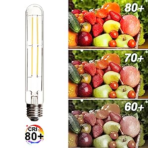 BRIMAX 120V 230V Clear Glass 8W T30 T10 E26 E27 LED Bulb 2700K (4Pack)