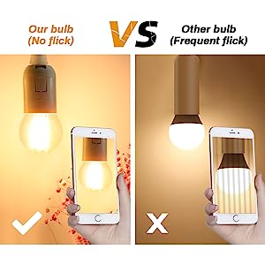 BRIMAX 120V 230V Clear Glass 6W G45 E26 E27 LED Bulb 2700K (6Pack)