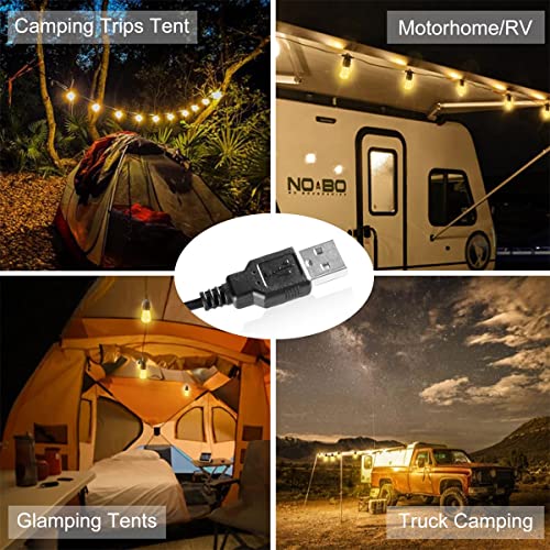 BRIMAX DC5V transparenter Kunststoff 10W S14 USB LED-Lichterkette 2700K dimmbar (1Pack)
