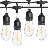BRIMAX AC230V UK Plug Clear Plastic Shatterproof 48FT 15Bulbs 15W ST48 Linkable LED String Lights 2700K (1Pack)