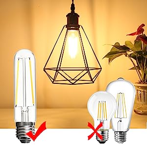 BRIMAX 120V 230V Clear Glass 4W T30 T10 E26 E27 LED Bulb 2700K (4Pack)