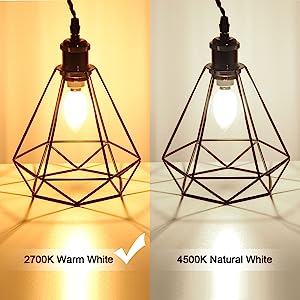 BRIMAX 120V 230V Clear Wrinkle Glass 4W C35 E12 E14 LED Bulb 2700K (10Pack)