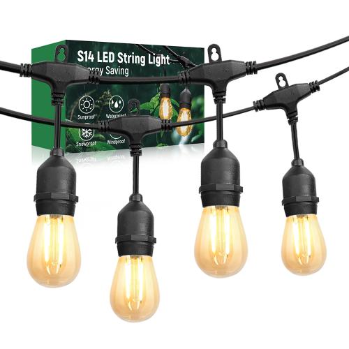 BRIMAX 120 V transparenter Kunststoff 48 Fuß 30 W S14 LED-Lichterkette 2700 K (1 Packung)