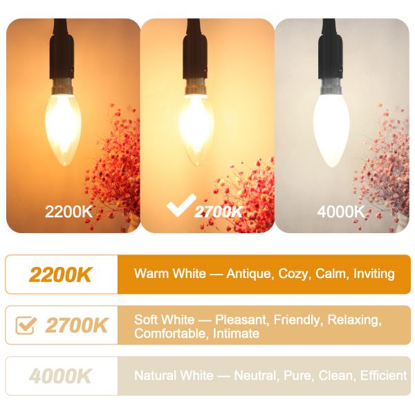 BRIMAX 230V Clear Glass 4W B15 C35 LED Bulb 2700K (5Pack)