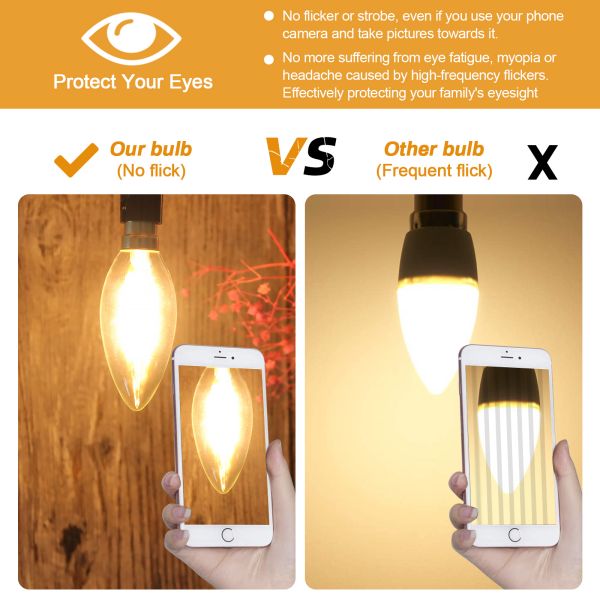 BRIMAX 230V Clear Glass 4W B15 C35 LED Bulb 2700K (5Pack)