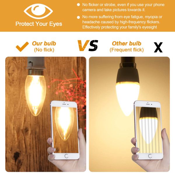 BRIMAX 230V Clear Glass 4W C35 Dimmable B22 LED Bulb 2700K (5Pack)