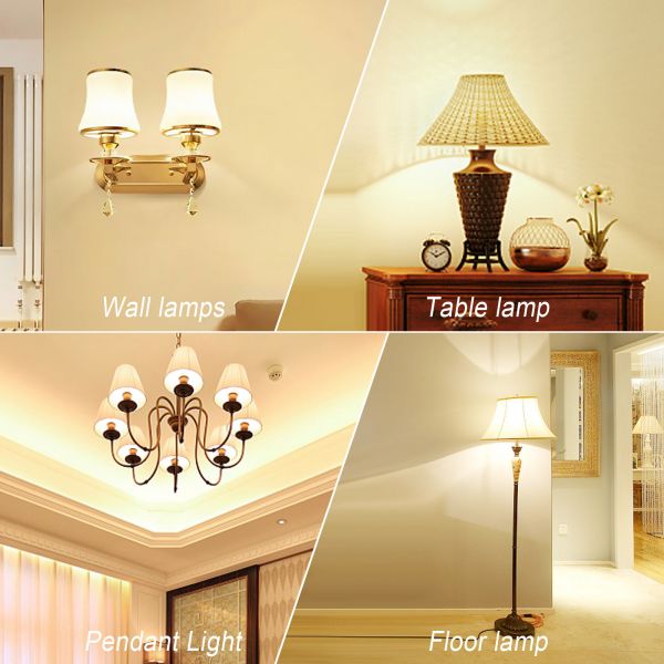BRIMAX 120V 230V Clear Glass 6W C35 Dimmable E12 E14 LED Bulb 2700K (6Pack)