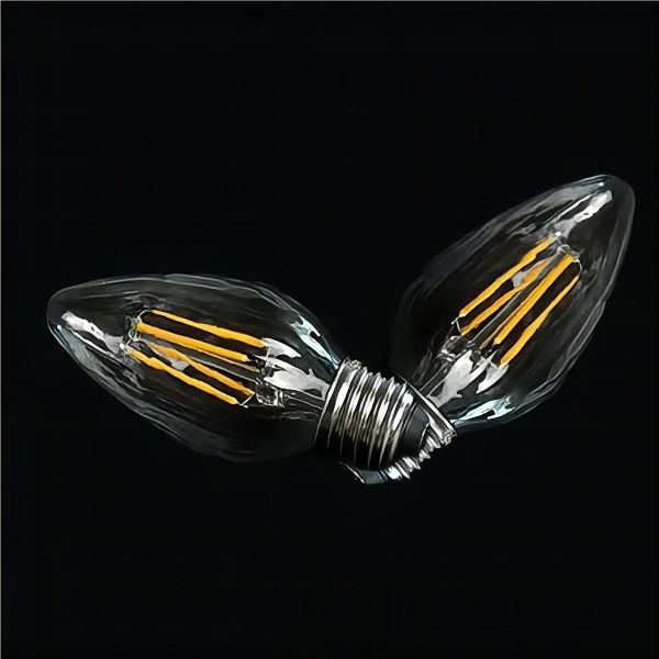 BRIMAX 120V Clear Wrinkle Glass 4W C45 F15 E26 LED Bulb 2700K (4Pack)