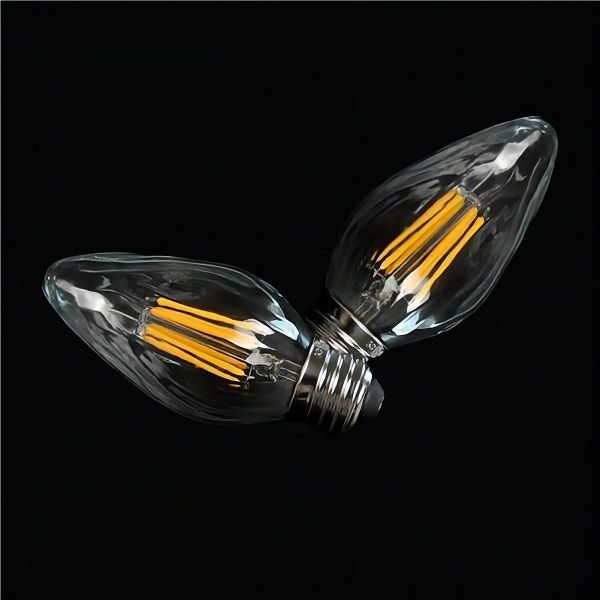 BRIMAX 120V Clear Wrinkle Glass 6W C45 F15 E26 LED Bulb 2700K (4Pack)