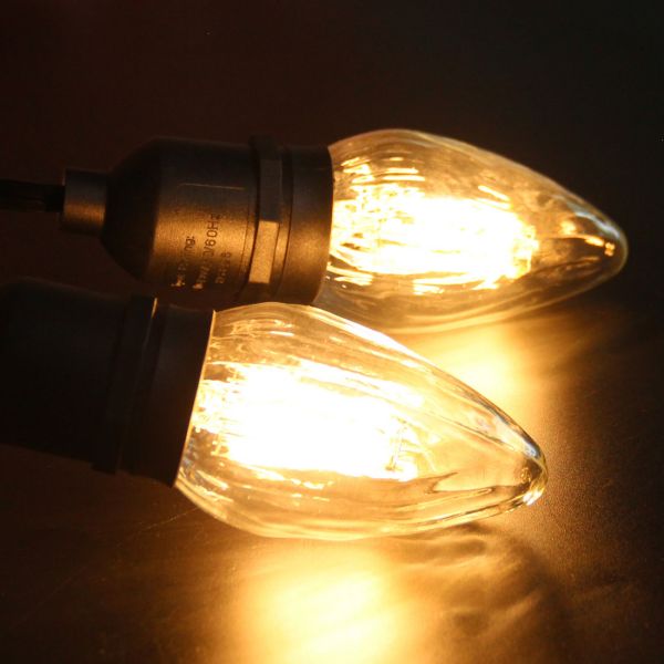 BRIMAX 120V Clear Wrinkle Glass 6W C45 F15 E26 LED Bulb 2700K (4Pack)