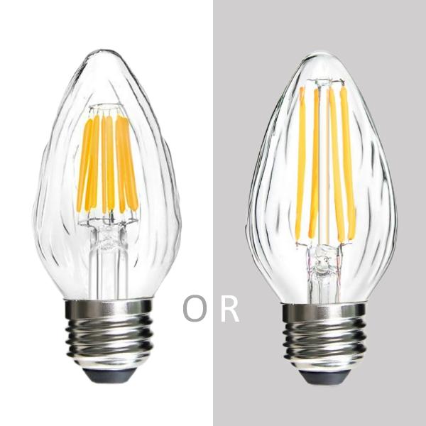 BRIMAX 120V Vidrio Arrugado Transparente 8W F15 E26 Bombilla LED 2700K (1Pack)