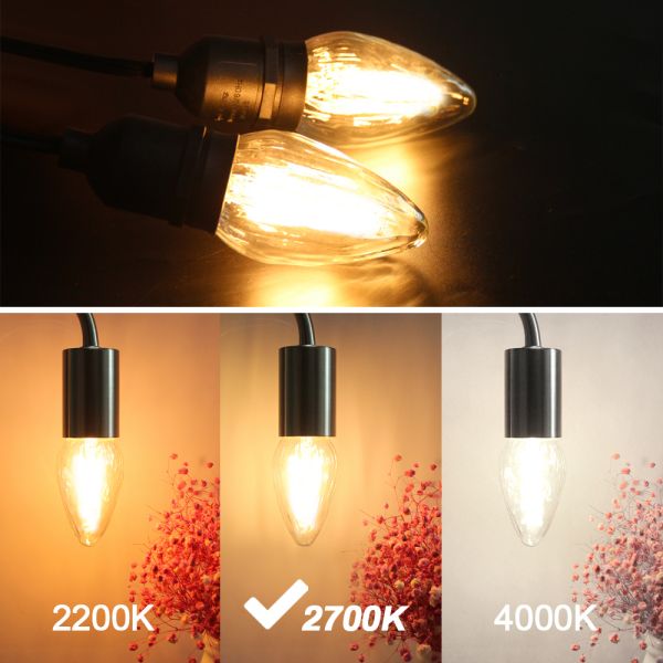 BRIMAX 120V Vidrio Arrugado Transparente 8W F15 E26 Bombilla LED 2700K (1Pack)