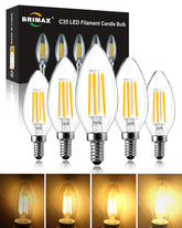 Brimax E14 C35  2700K 4W 6W 40W Equivalent Energy Saving  Dimmable  Candle Bulbs