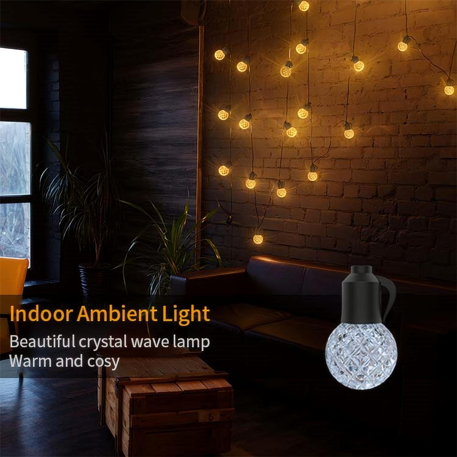 15m 20bulb G40 Crystal Plastic LED String Lights AC100-240V EU/UK/US Adapter