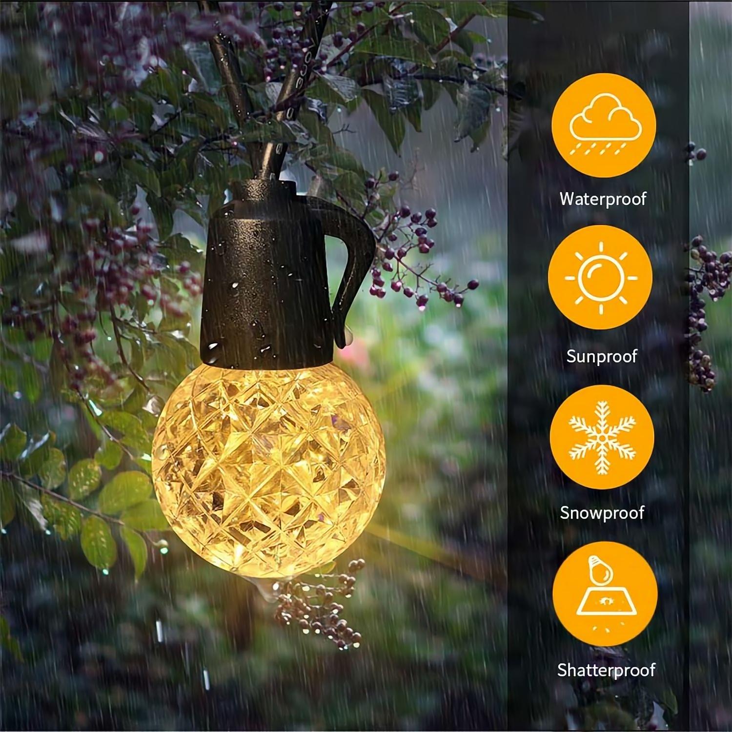 15m 20bulb G40 Crystal Plastic LED String Lights AC100-240V EU/UK/US Adapter
