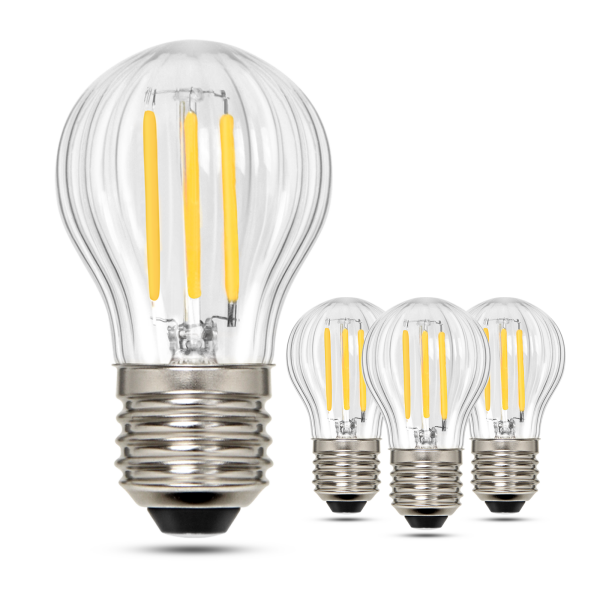 BRIMAX 230 V Klarglas 4 W G45 dimmbare E27 LED-Glühbirne 2700 K (4 Stück)