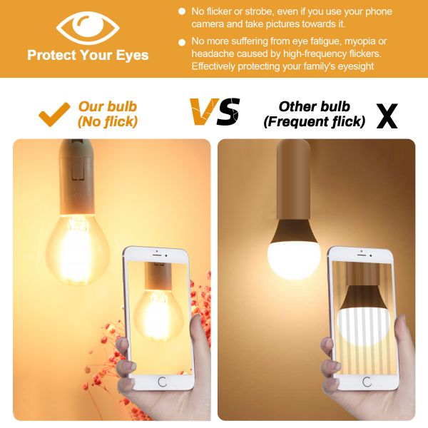 BRIMAX 120V Vidrio Transparente 6W G45 E12 Bombilla LED 2700K (Pack de 6)