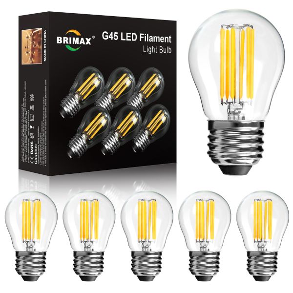 BRIMAX 120 V Klarglas 6 W G45 E26 LED-Glühbirne 2700 K (6 Stück)
