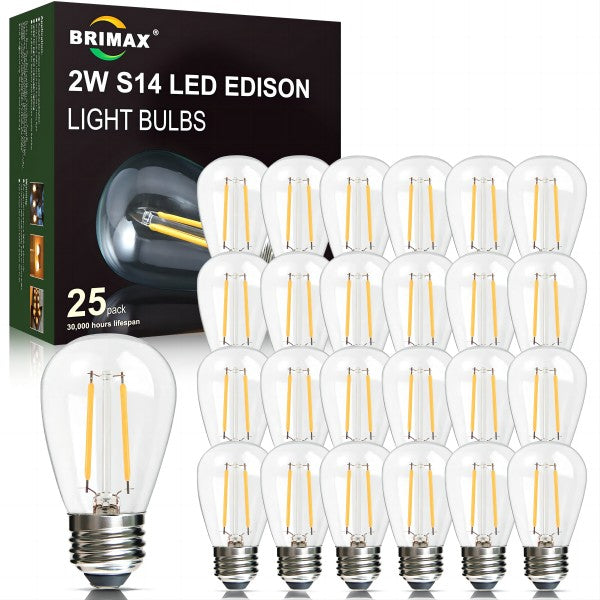 BRIMAX 120 V Klarglas 2 W S14 E26 LED-Glühbirne 2200 K (6 Stück)