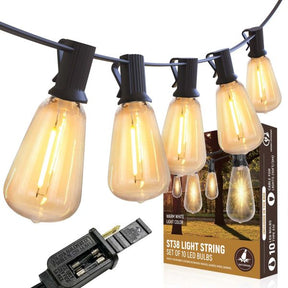 BRIMAX 120 V transparenter Kunststoff 10 Fuß 10 W ST38 LED-Lichterkette 2700 K (1 Packung)