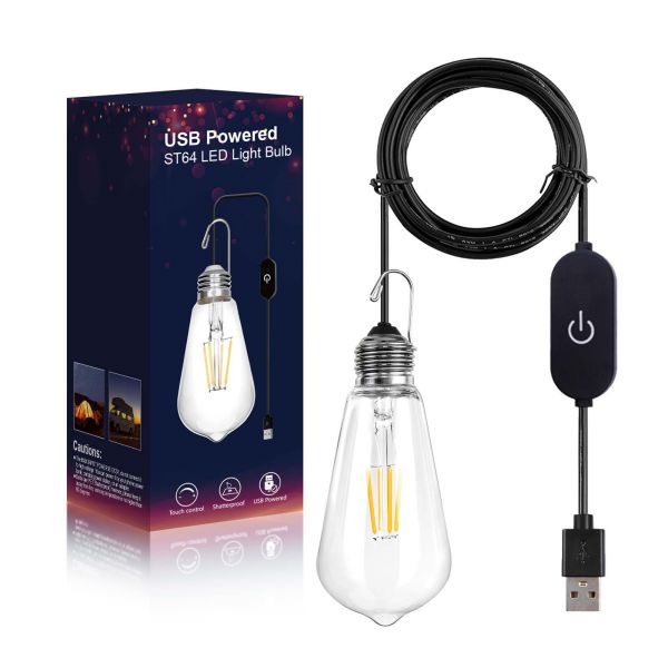 BRIMAX DC5V Clear Plastic 3W ST64 USB LED Bulb 2700K (1Pack)