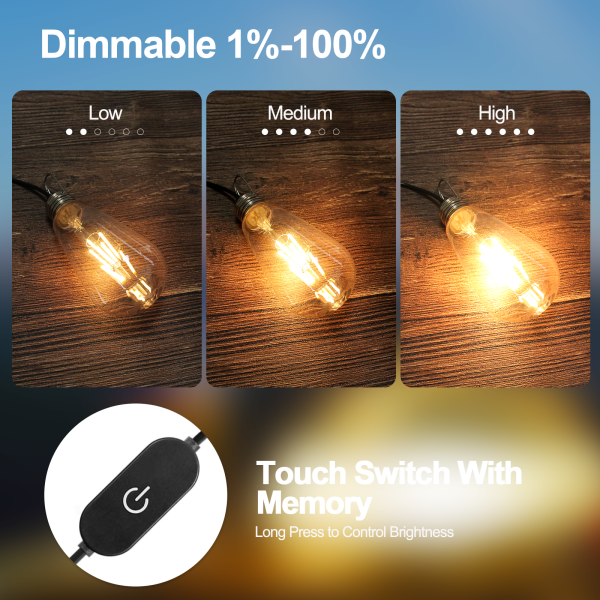 BRIMAX DC5V Clear Plastic 3W ST64 USB LED Bulb 2700K (1Pack)